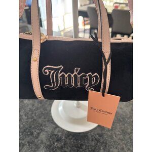 Juicy Couture Queen Of Everything Mini Barrel Bag Black/Blush With Pink Bow